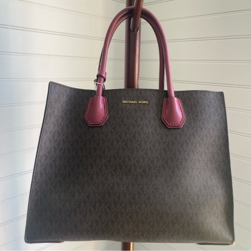 Michael Kors Brown and Burgundy Tote